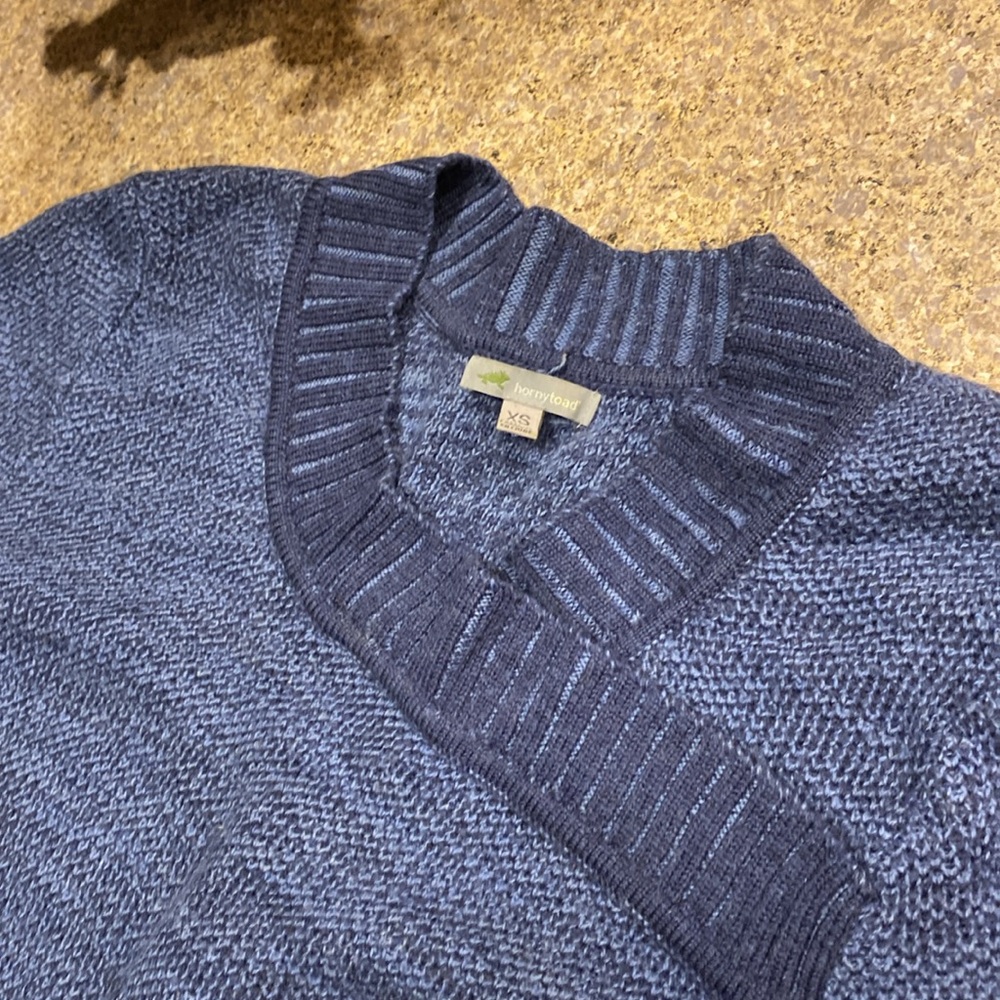 Horny Toad Blue Merino Wool Long Sleeve Sweater XS - Picture 3 of 15